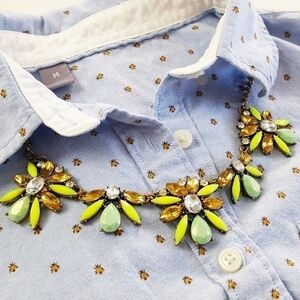 Jewel bib green necklace